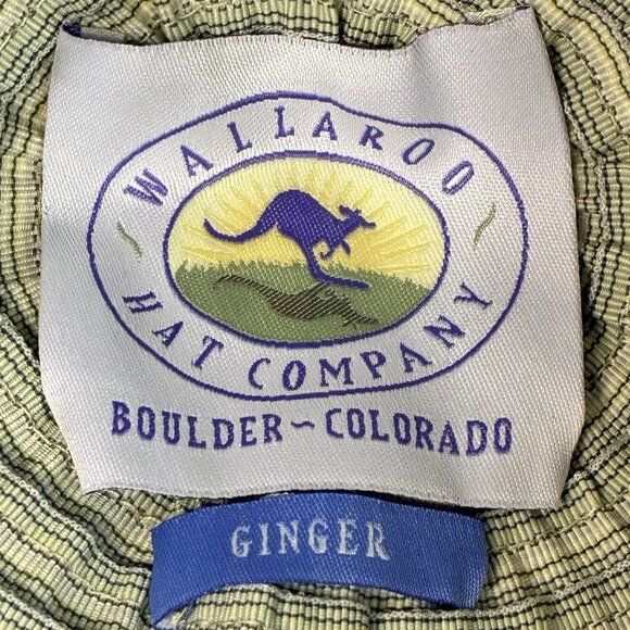 Wallaroo Ginger Sun Hat Pale Green Cream Wide Brim Adjustable Packable Summer - Picture 5 of 11